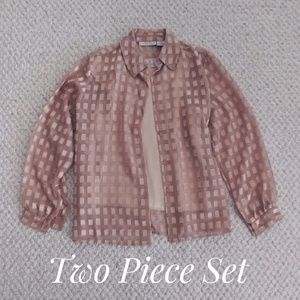 Allyson Whitmore Petite Sheer Blouse with Tank